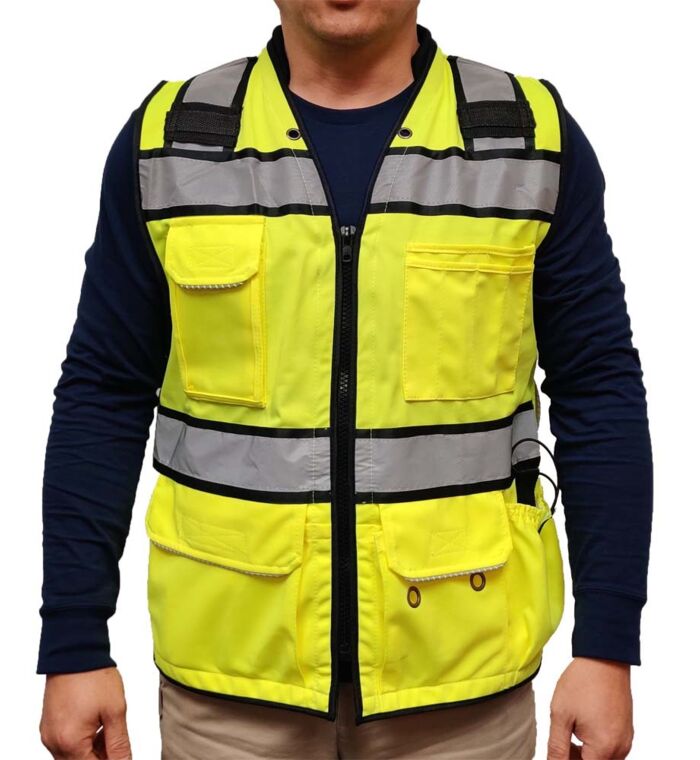 Premium ANSI Class 2 Surveyor's Vest W/ Padded Collar, Tablet Pocket & Can Holder Thumbnail