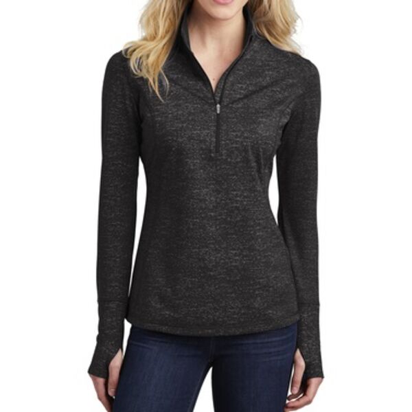 ® Ladies Sport Wick ® Stretch Reflective Heather 1/2 Zip Pullover Thumbnail