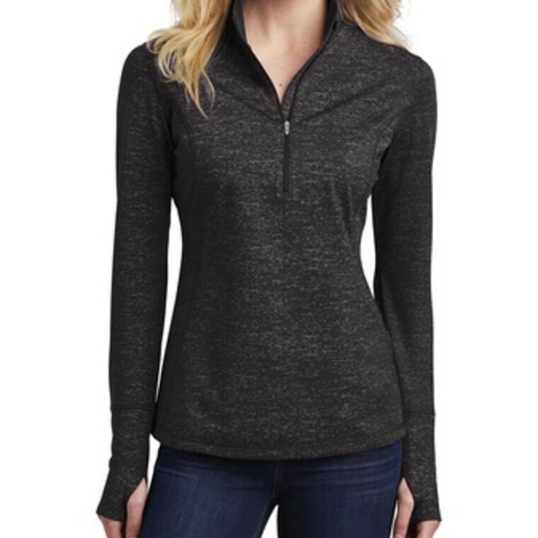® Ladies Sport Wick ® Stretch Reflective Heather 1/2 Zip Pullover Thumbnail