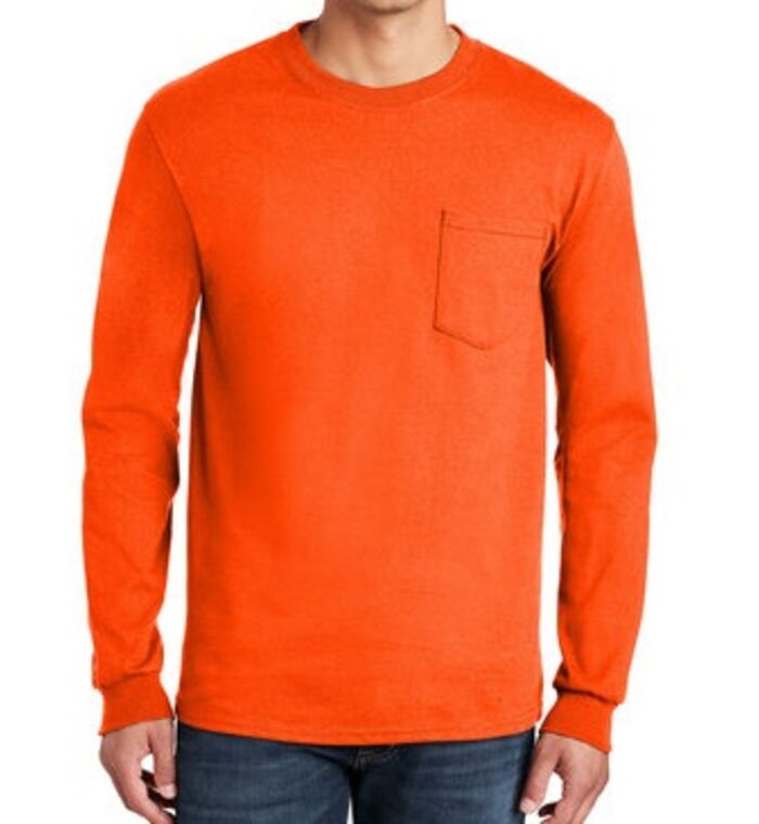 Ultra Cotton Long Sleeve T-Shirt with a Pocket Thumbnail
