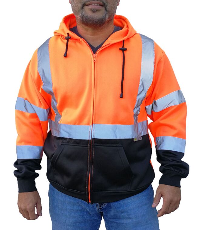 Full-Zip Hooded Class III Safety Sweatshirt Thumbnail